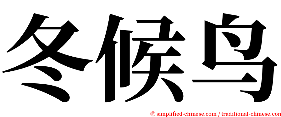 冬候鸟 serif font