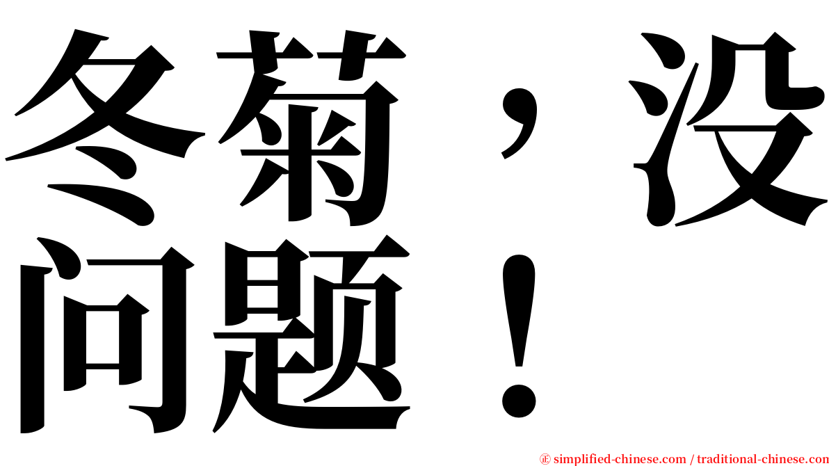 冬菊，没问题！ serif font