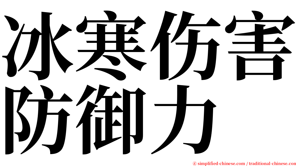 冰寒伤害防御力 serif font