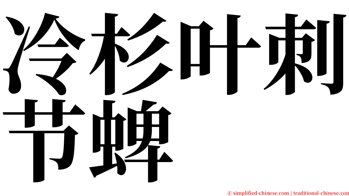 冷杉叶刺节蜱 serif font
