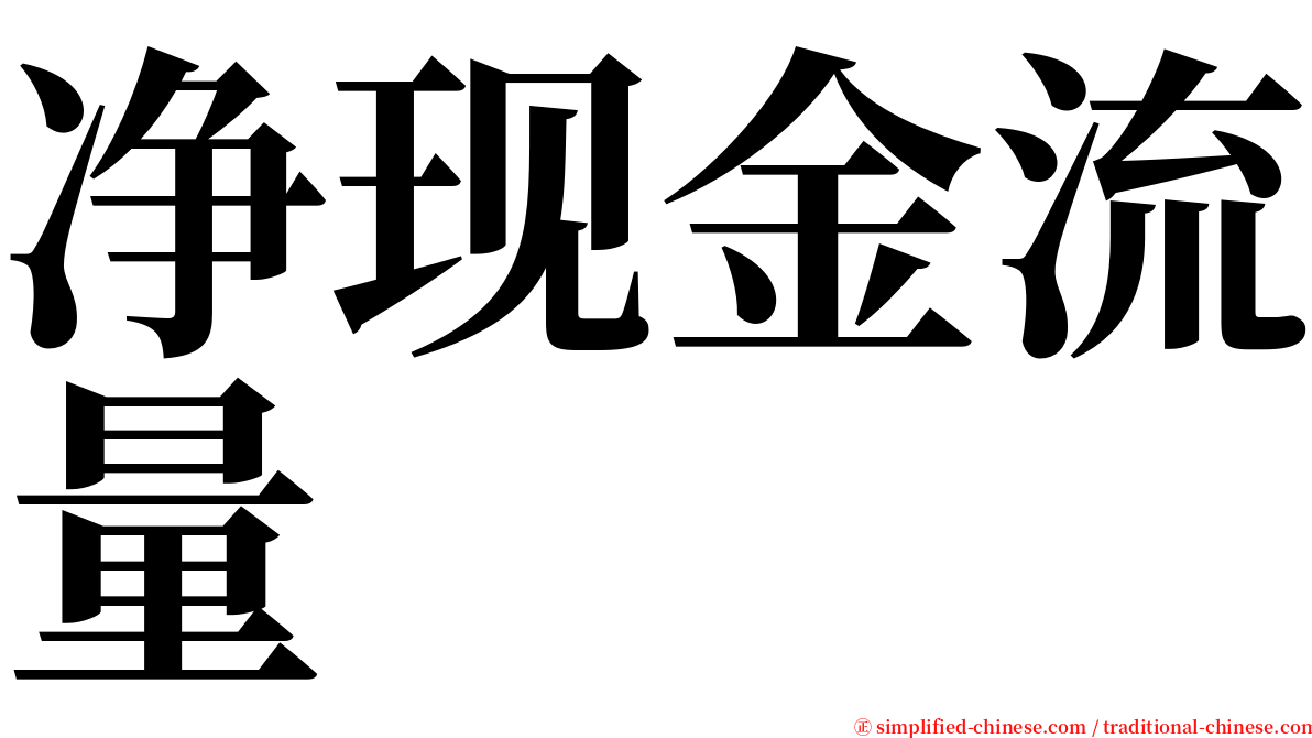 净现金流量 serif font