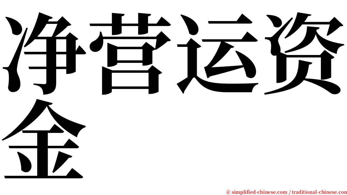 净营运资金 serif font