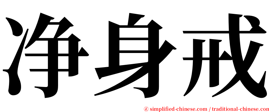 净身戒 serif font