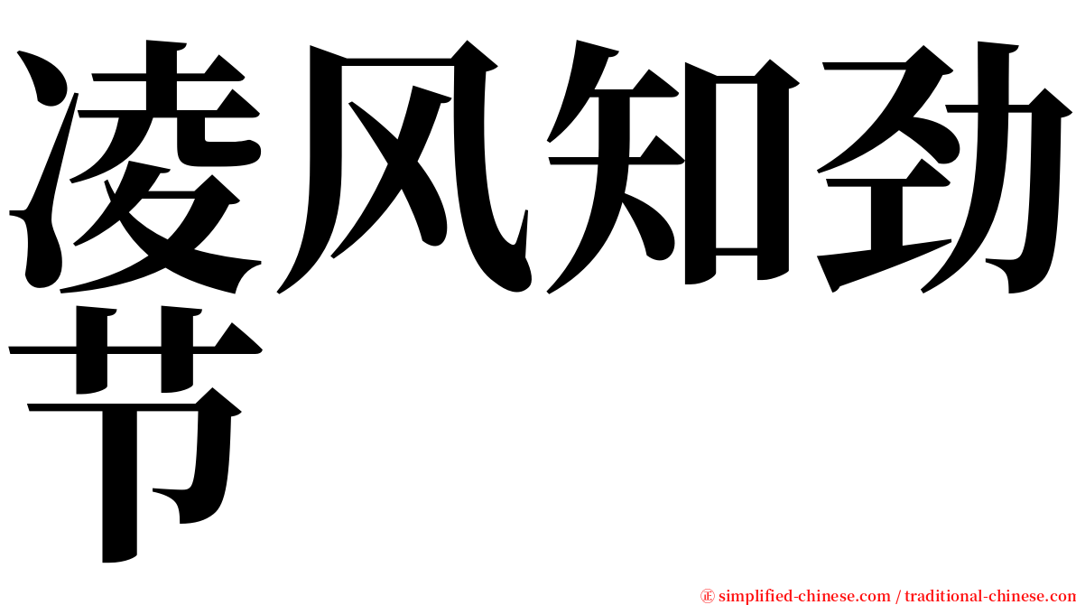 凌风知劲节 serif font
