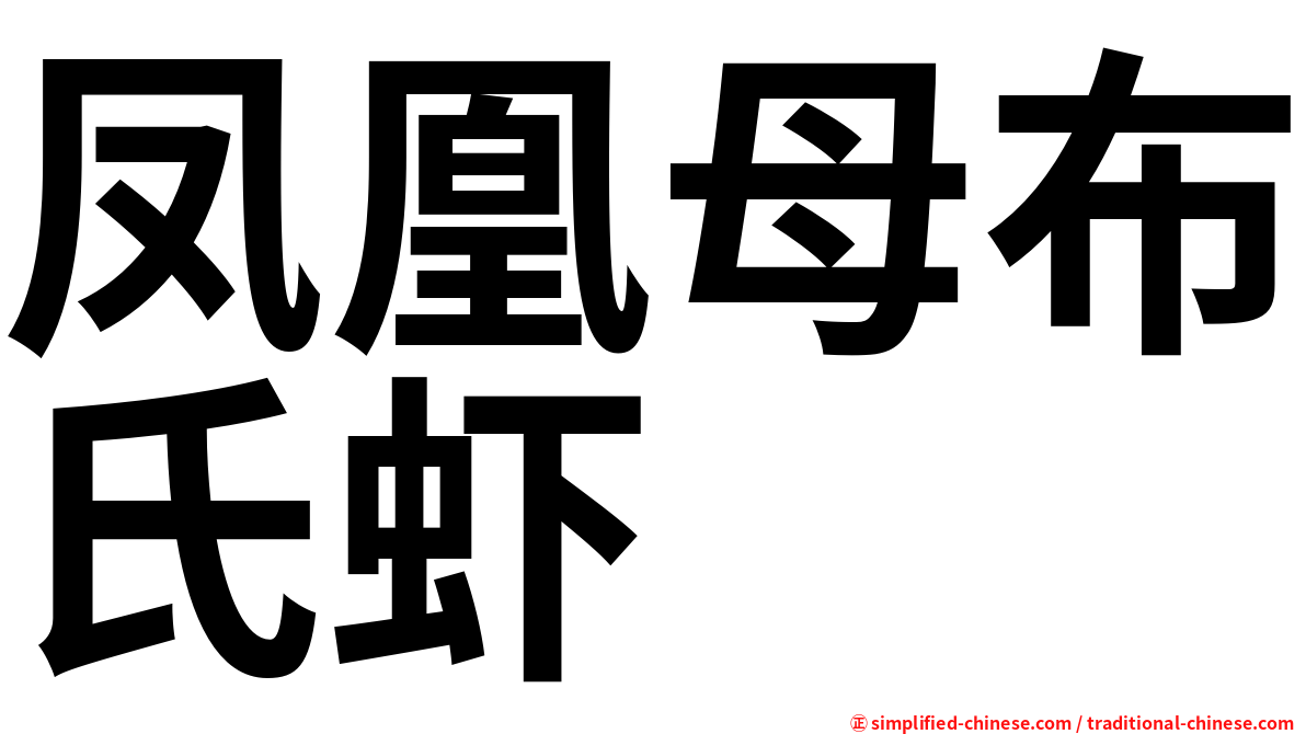 凤凰母布氏虾
