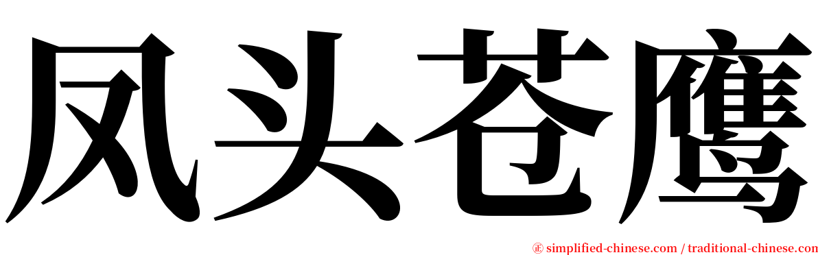 凤头苍鹰 serif font
