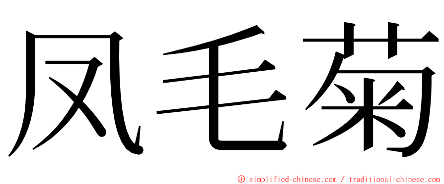 凤毛菊 ming font