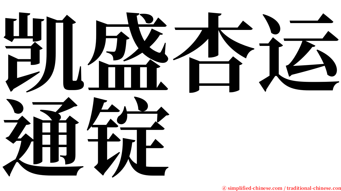 凯盛杏运通锭 serif font
