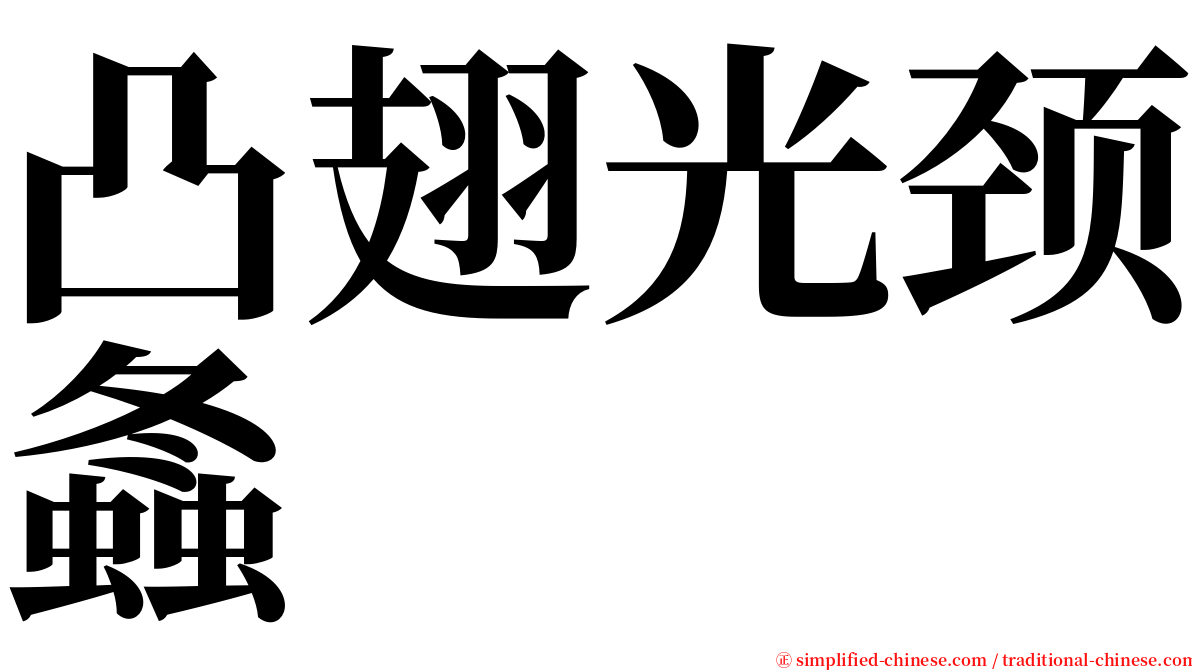 凸翅光颈螽 serif font