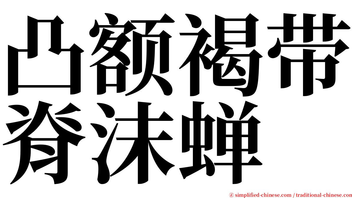 凸额褐带脊沫蝉 serif font