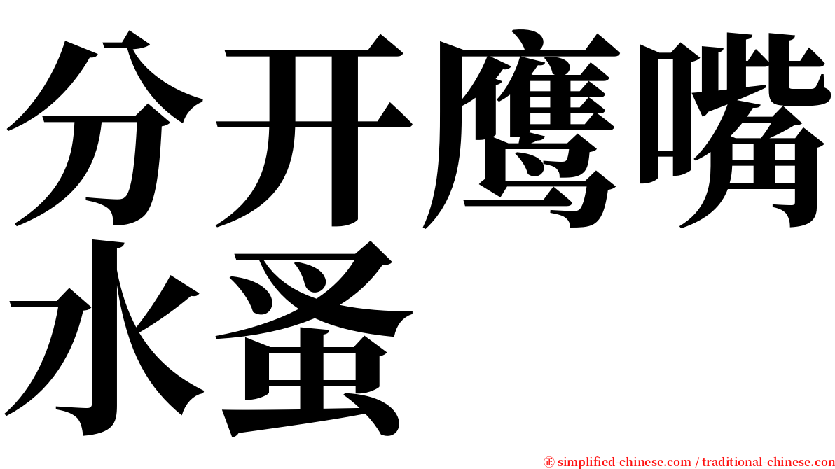 分开鹰嘴水蚤 serif font