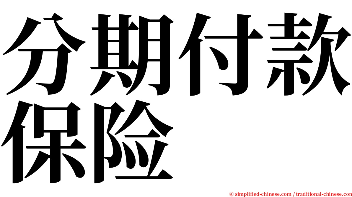 分期付款保险 serif font