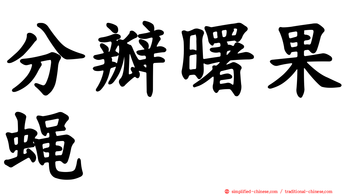 分瓣曙果蝇