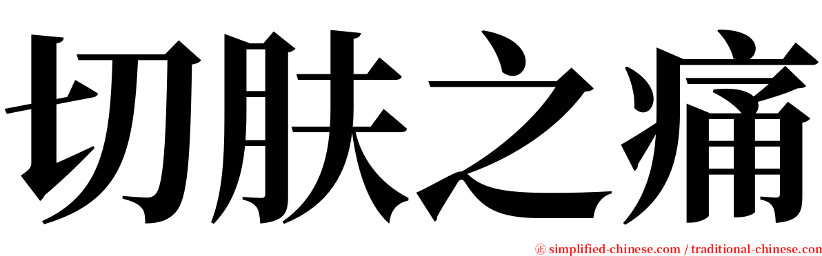 切肤之痛 serif font
