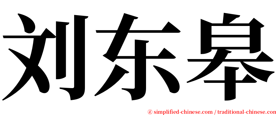 刘东皋 serif font
