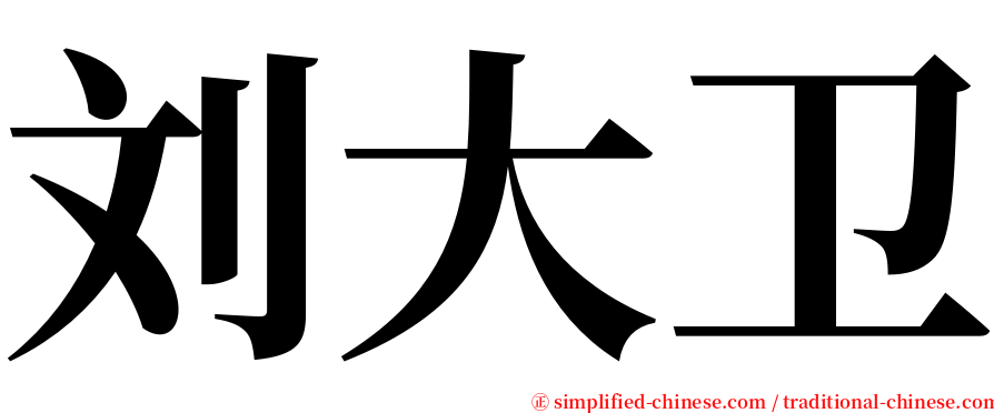 刘大卫 serif font