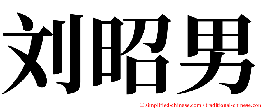 刘昭男 serif font