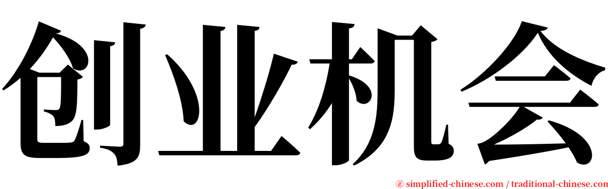 创业机会 serif font