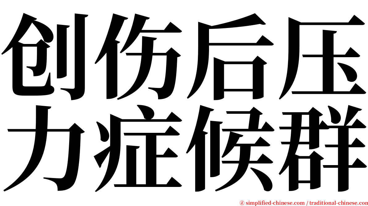创伤后压力症候群 serif font