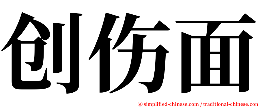 创伤面 serif font