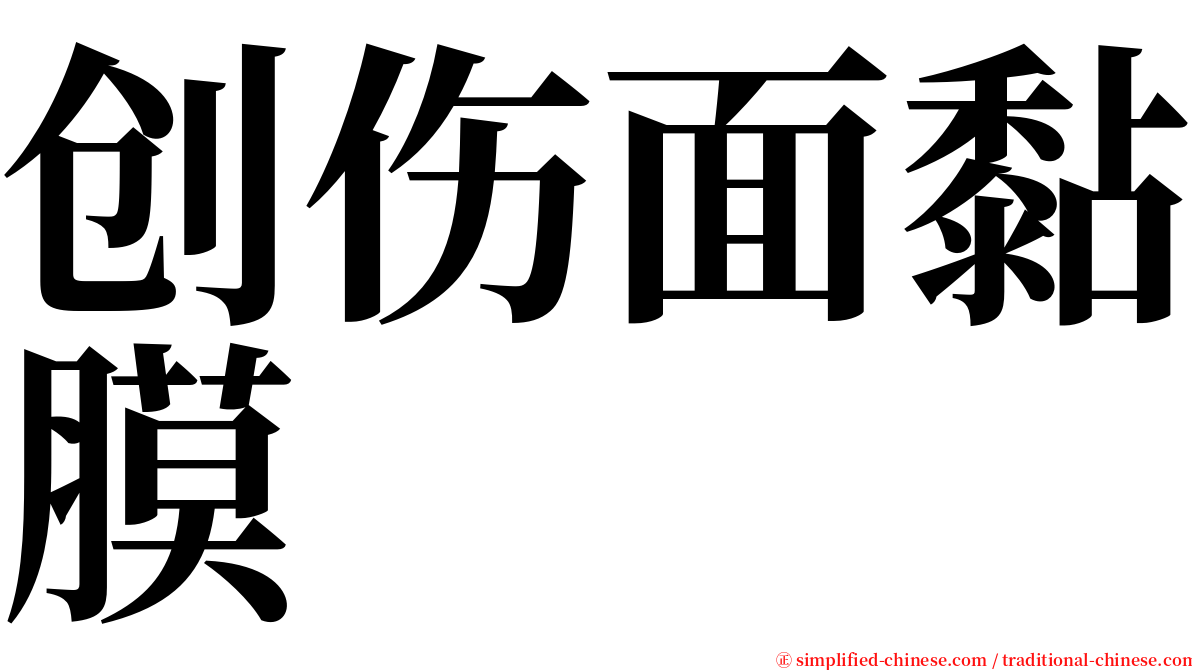 创伤面黏膜 serif font