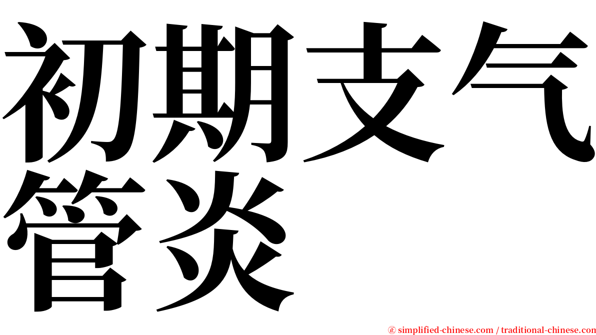 初期支气管炎 serif font