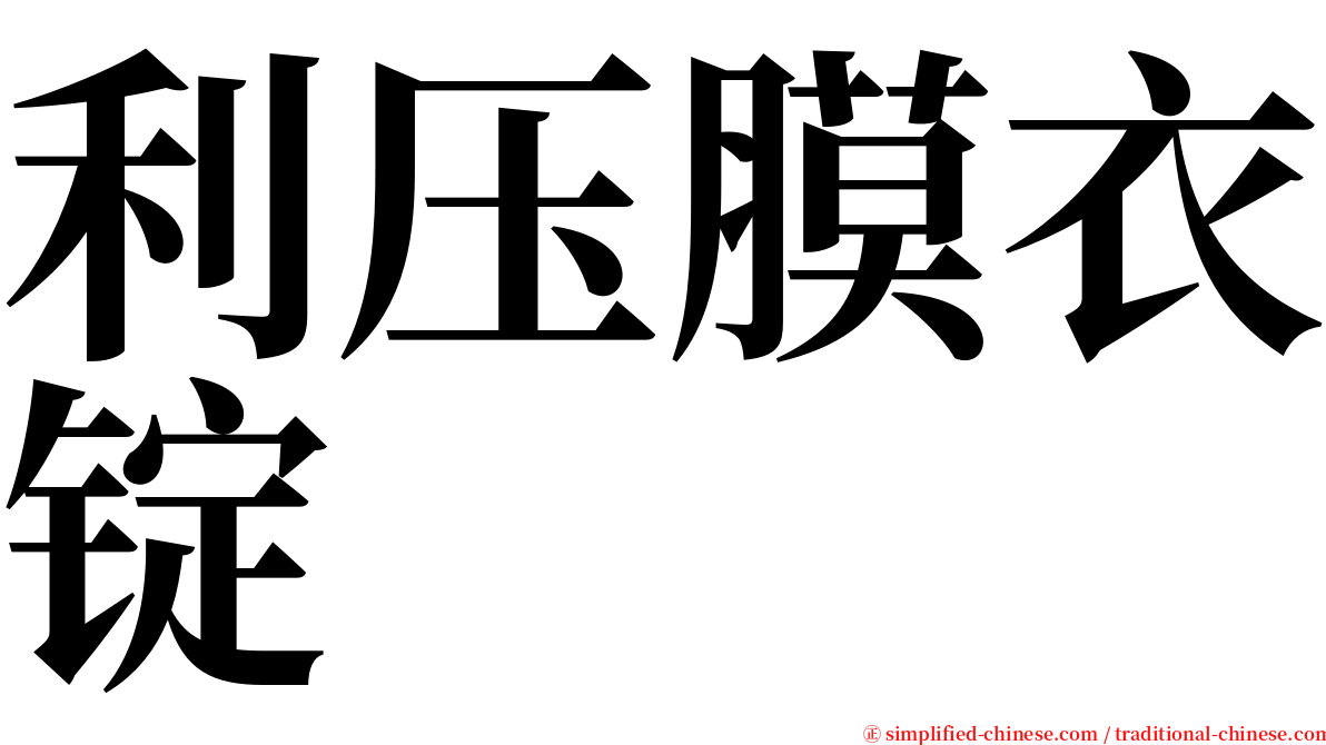 利压膜衣锭 serif font