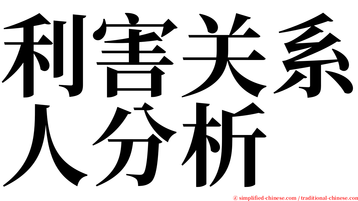 利害关系人分析 serif font