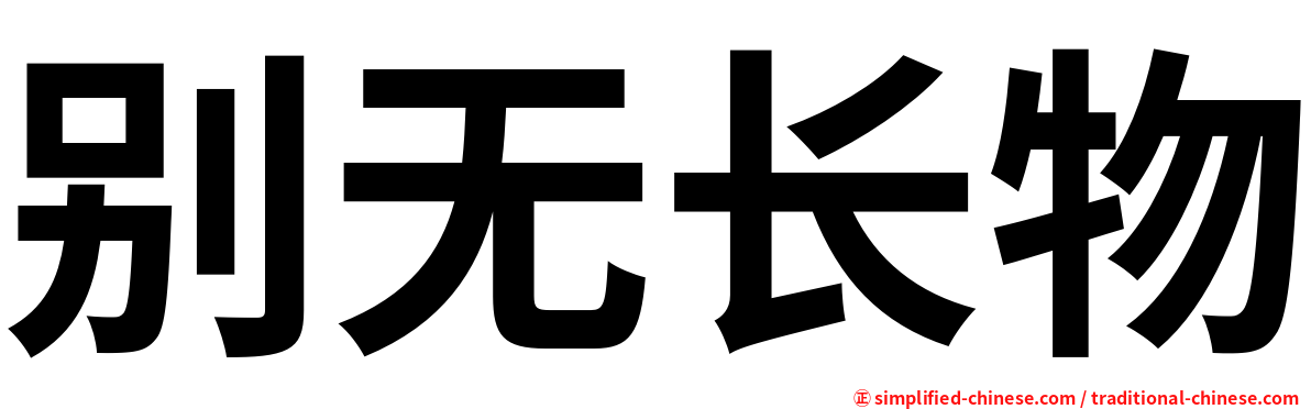 别无长物