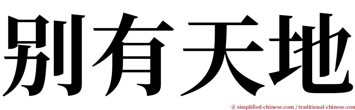 别有天地 serif font