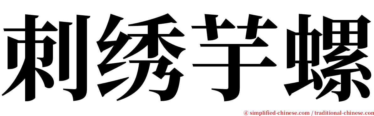 刺绣芋螺 serif font