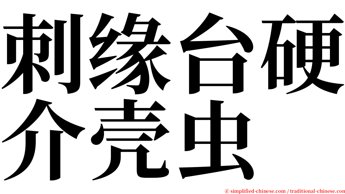 刺缘台硬介壳虫 serif font