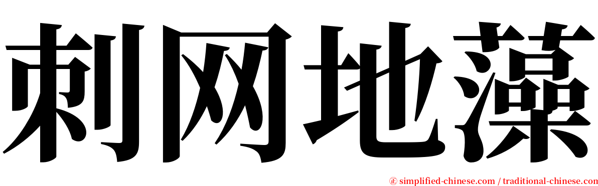 刺网地藻 serif font