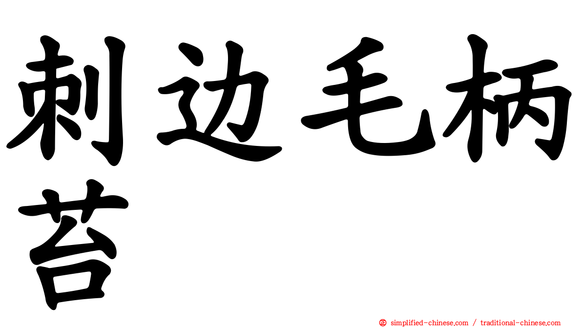 刺边毛柄苔
