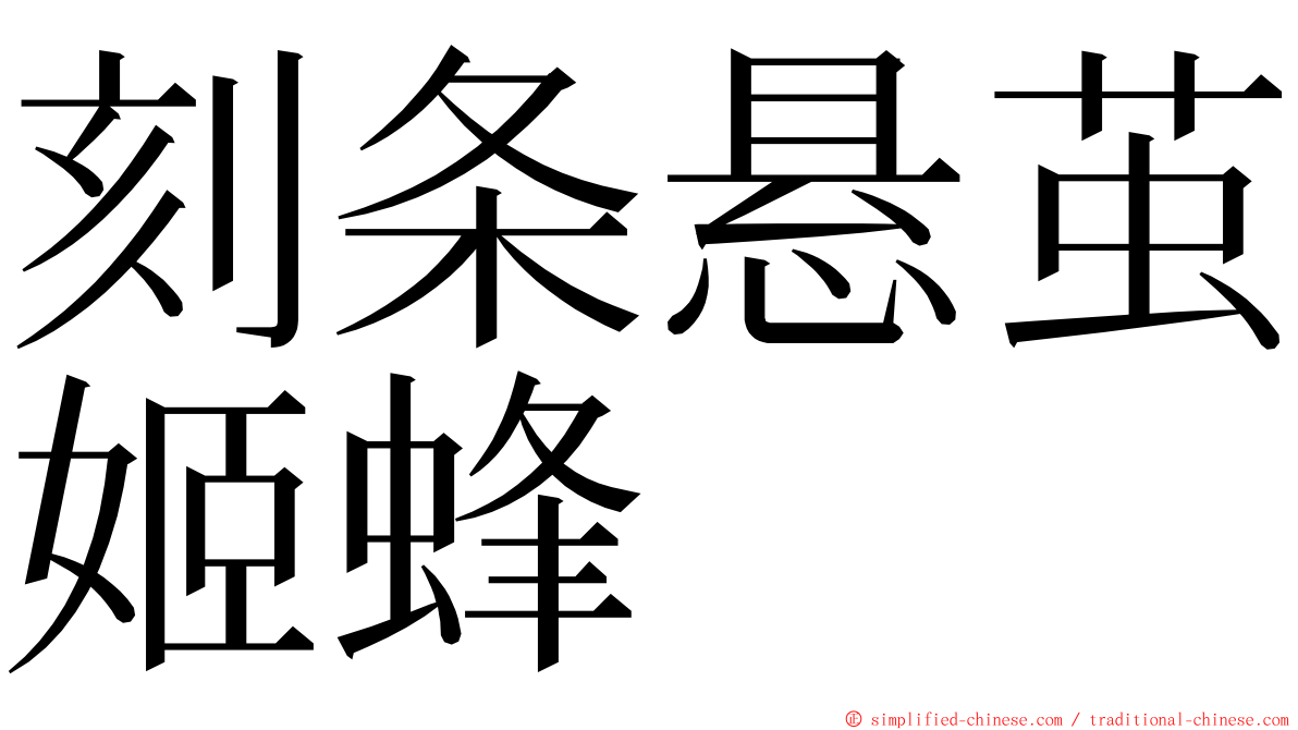 刻条悬茧姬蜂 ming font