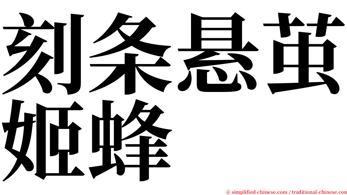 刻条悬茧姬蜂 serif font