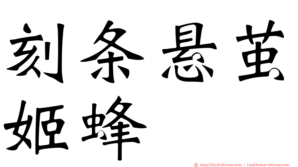 刻条悬茧姬蜂
