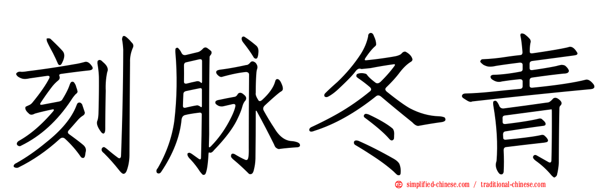 刻脉冬青