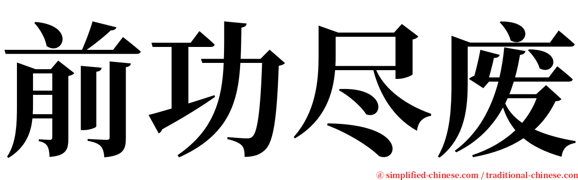 前功尽废 serif font