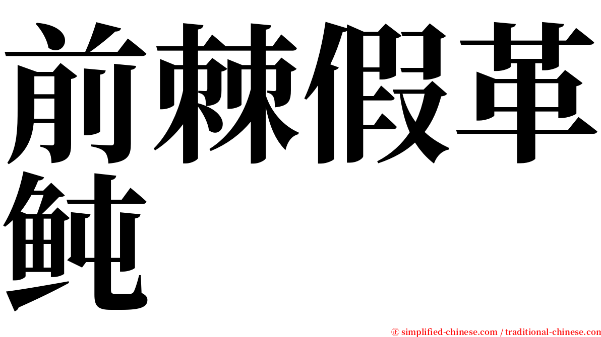 前棘假革鲀 serif font