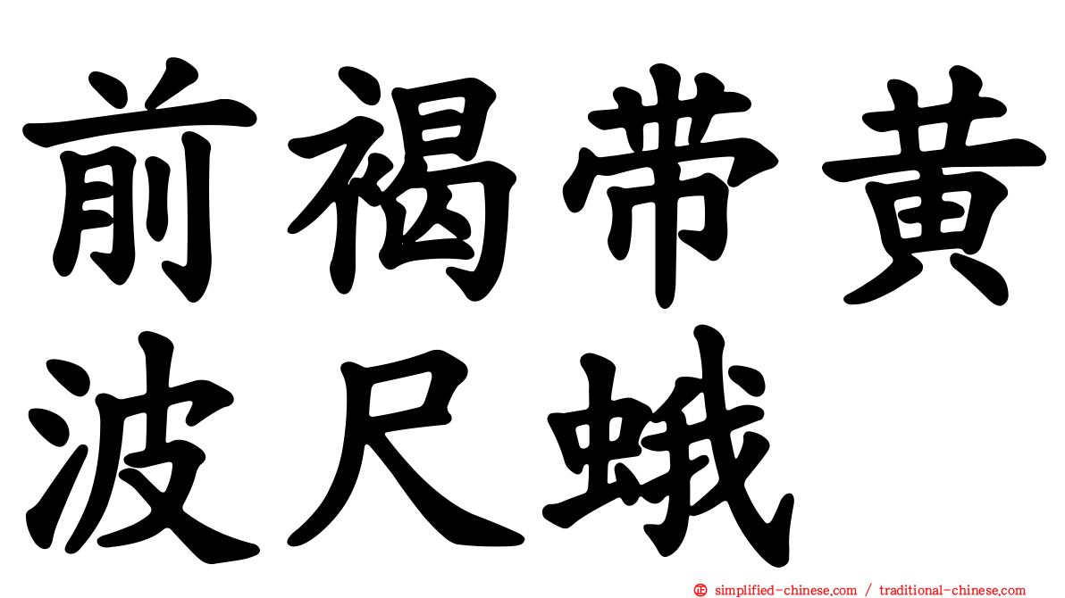 前褐带黄波尺蛾