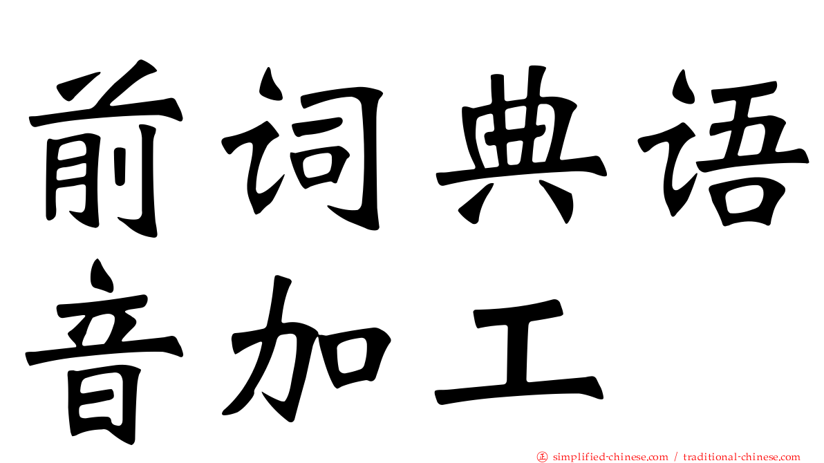前词典语音加工