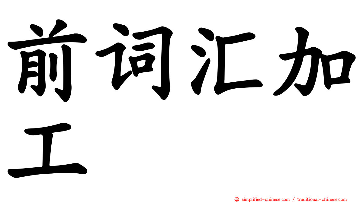 前词汇加工