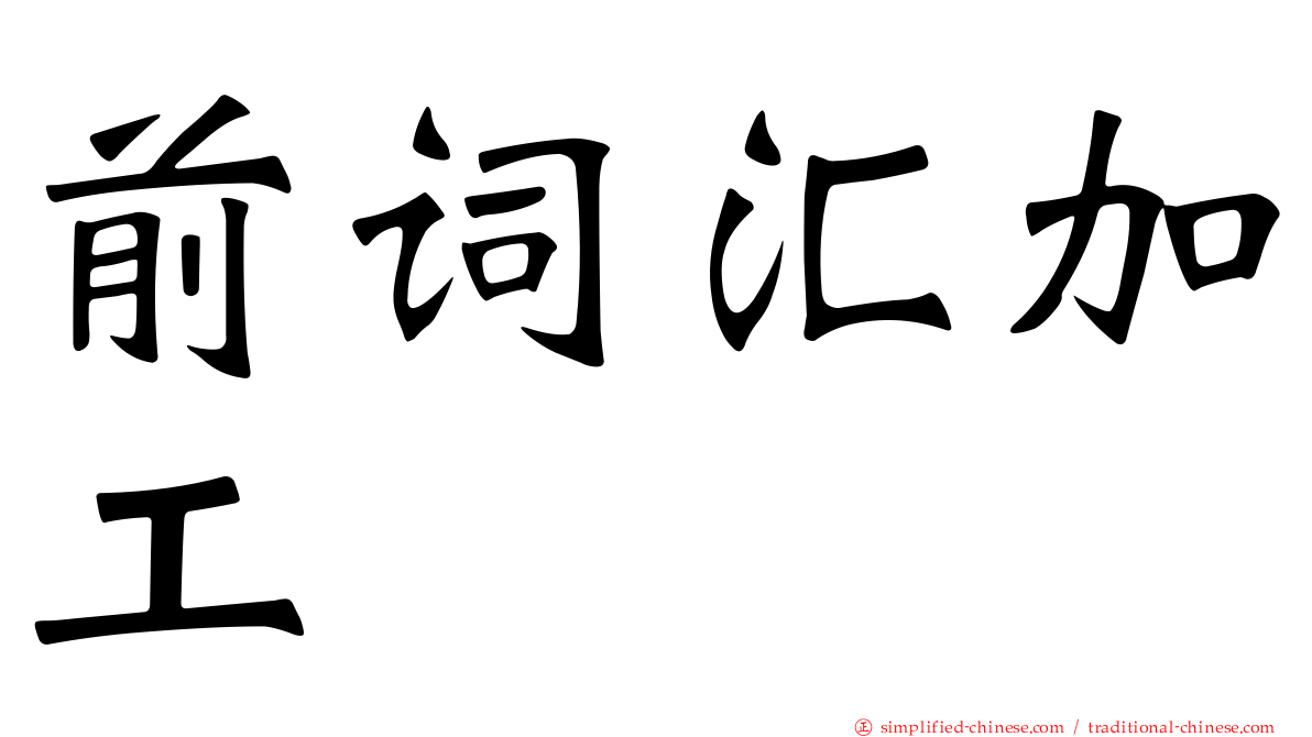 前词汇加工