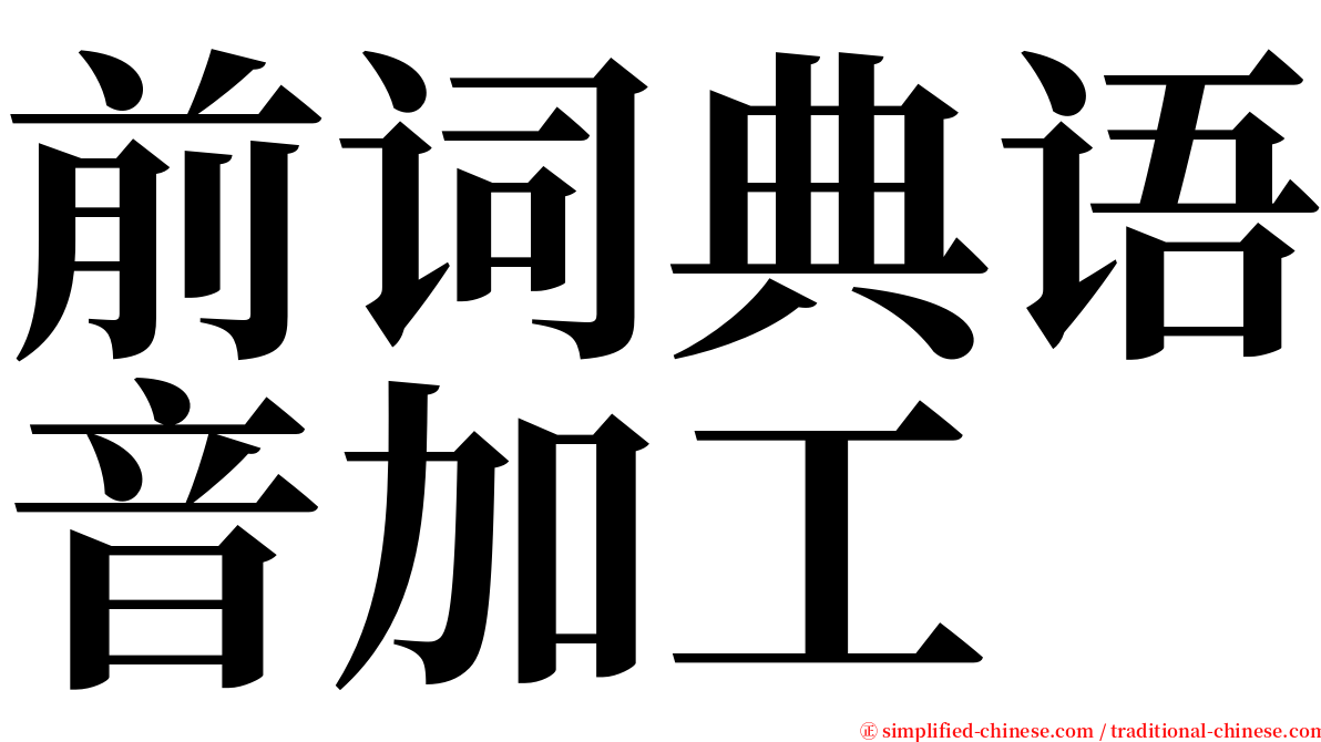 前词典语音加工 serif font