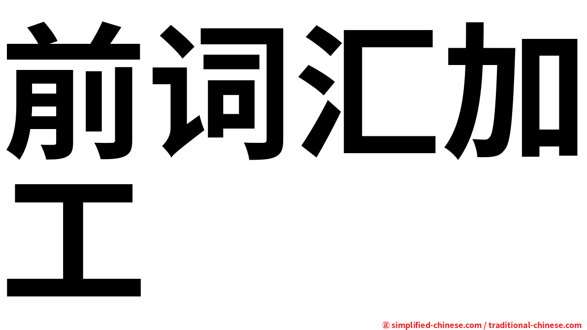 前词汇加工