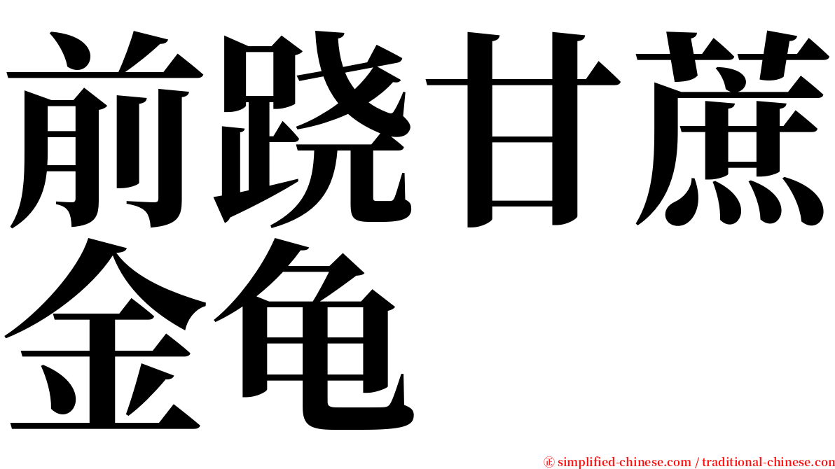 前跷甘蔗金龟 serif font
