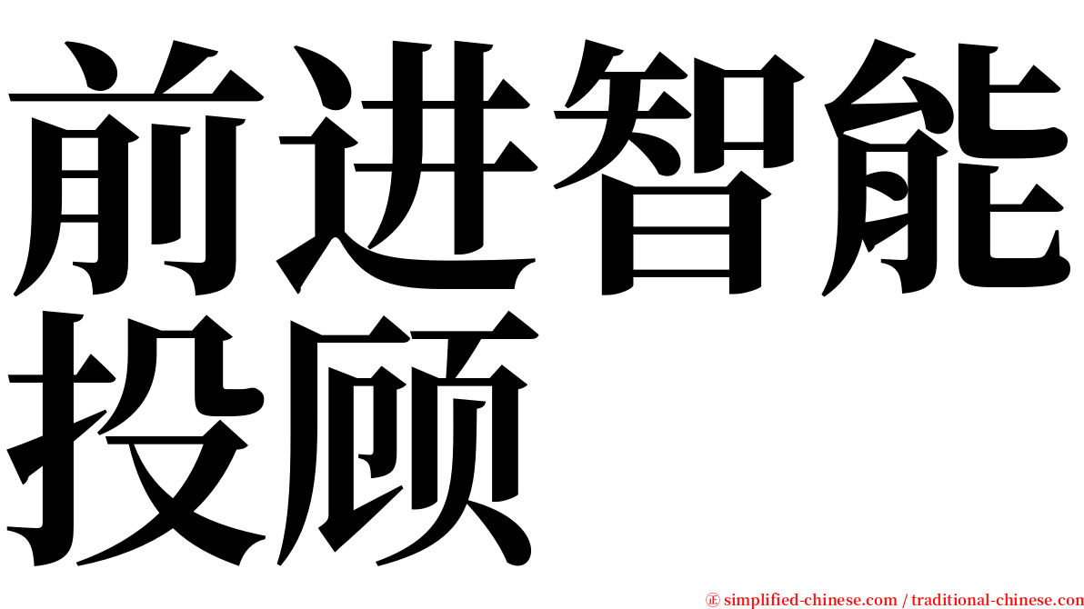 前进智能投顾 serif font