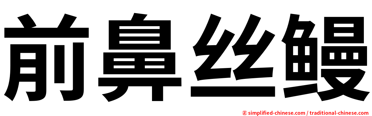 前鼻丝鳗