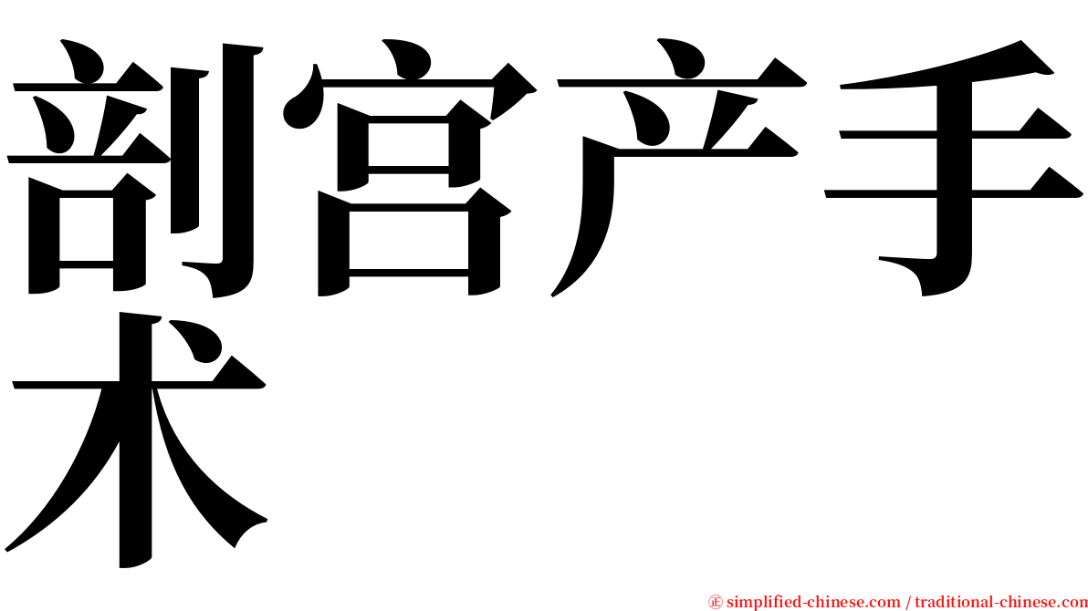 剖宫产手术 serif font